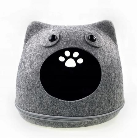 Igloo cat bed or dog bed, blanket 41x36x33 cm, Feutrine