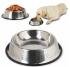 Stainless steel bowl for cats and dogs, non-slip rubber