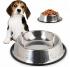 Stainless steel bowl for cats and dogs, non-slip rubber