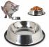 Stainless steel bowl for cats and dogs, non-slip rubber