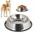 Stainless steel bowl for cats and dogs, non-slip rubber