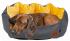 Dog Bed Eco-Leather, Korona Eco Velvet, Golden Dog